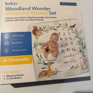 Bubzi Woodland Wonder Milestone Blanket Set